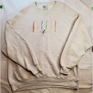 Mickey & Co Unisex Sweatshirt Gray Vintage Embroidered 2XL